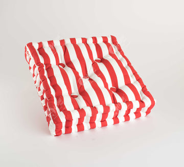 Floor Cushion - Thick Stripe Red