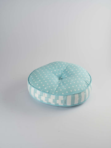 Floor Cushion R - Polka Dot Blue