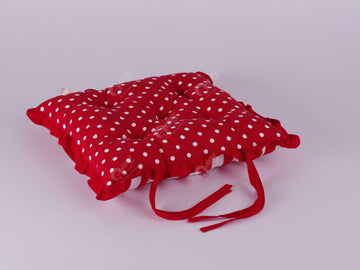 Frill Cushion - Polka Dot Red