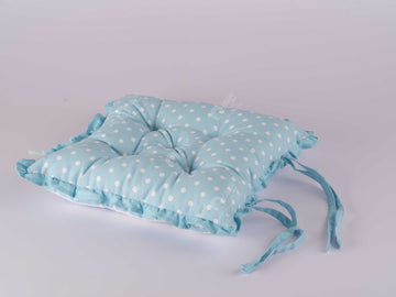 Frill Cushion - Polka Dot Blue