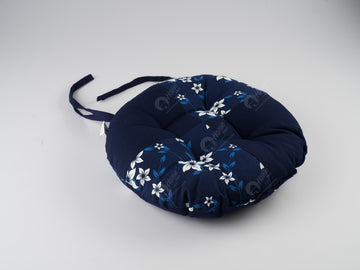 Chair Pad R - Wind Flower Navy
