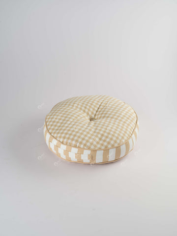 Floor Cushion R - Gingham Check Beige