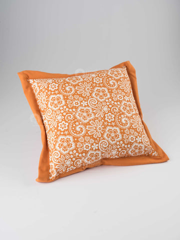 Flange Cushion - Lace Burnt Orange