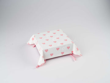 Bread Basket - Large Hearts pink