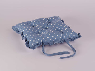 Frill Cushion - Polka Dot AF Blue