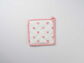 Pot Holder - Large Hearts Pink