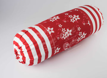 Bolster Cover - Wind Flower Red
