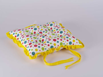 Frill Cushion - Multi Polka