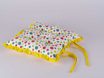 Frill Cushion - Multi Polka