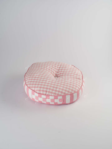 Floor Cushion R- Gingham Check Pink