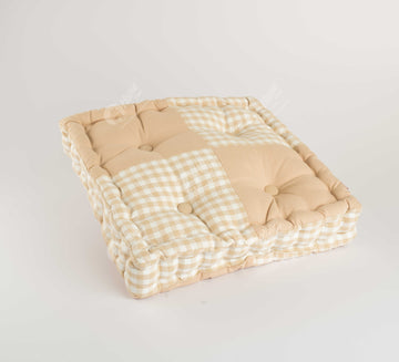 Floor Cushion - Gingam Check Beige