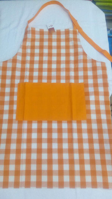 Apron Block Check Orange