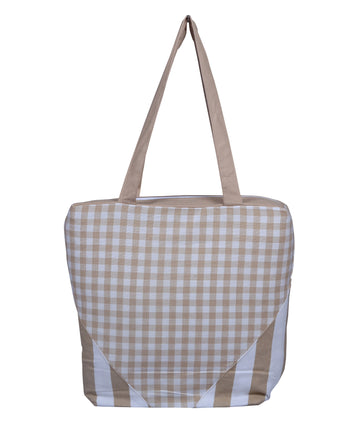 Handbag - Gingham Check Beige