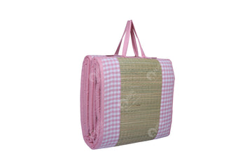 Travel Bed DF - Gingham Check Pink