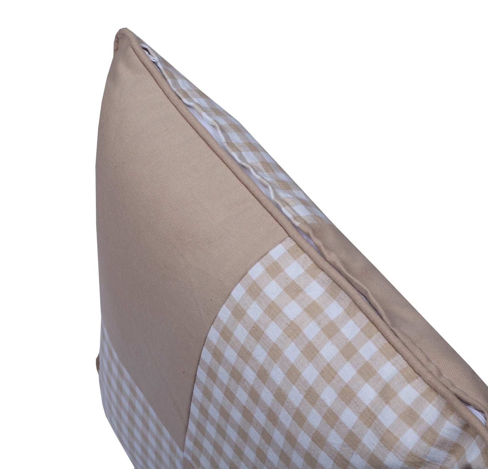 Cushion Cover - Gingham Check Beige Jiont