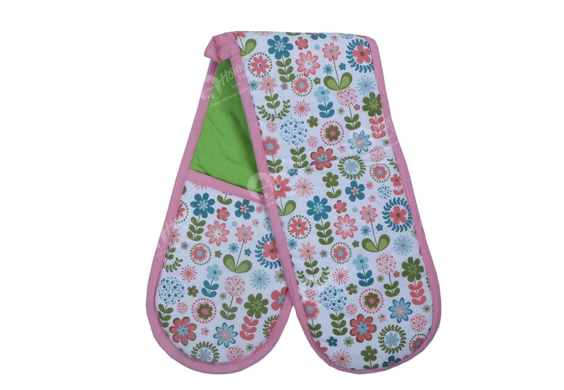 Double Oven Gloves - Retro Flowers