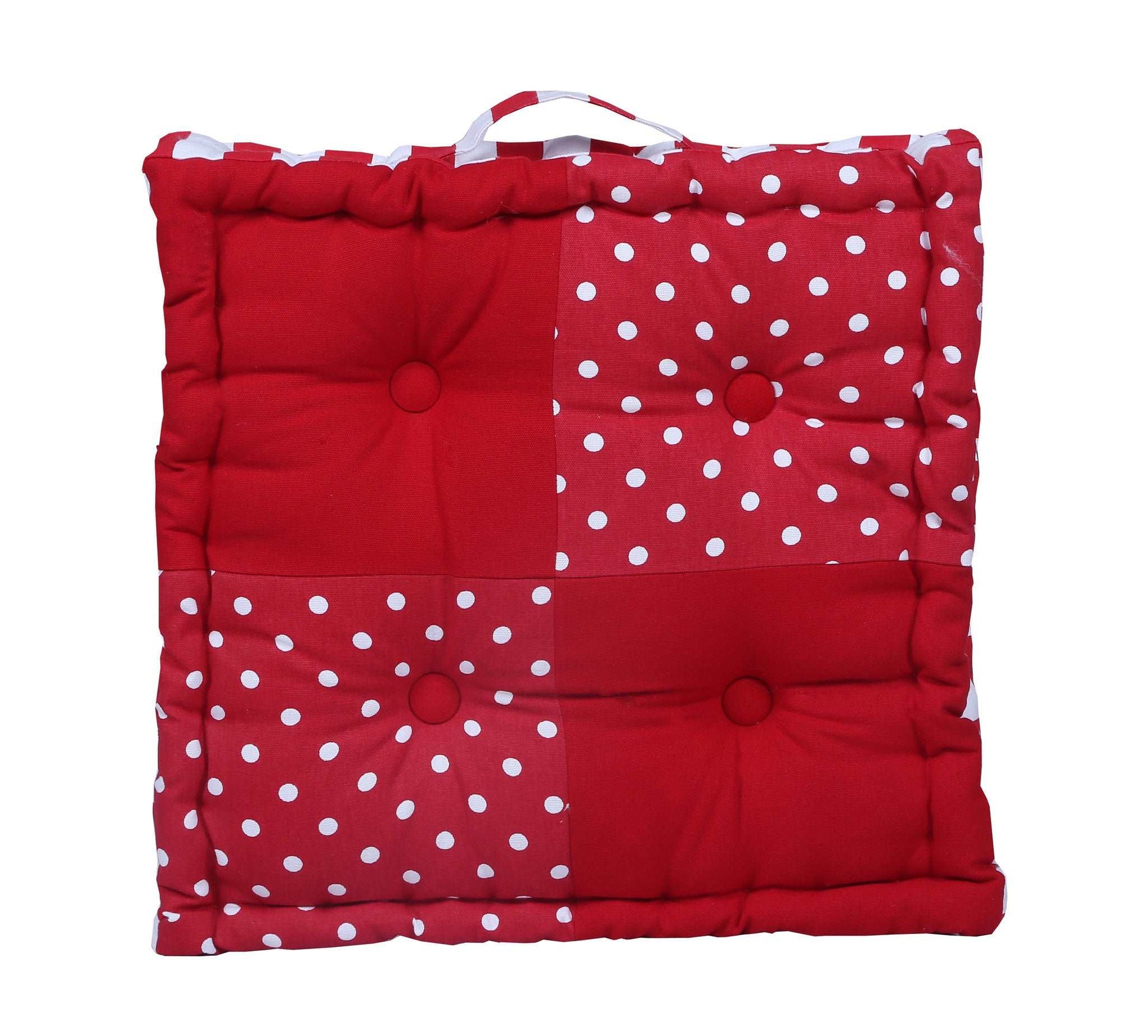 Floor Cushion - Polka Dot Red Joint