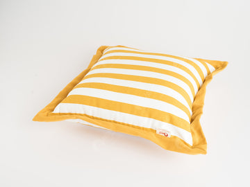 Flange Cushion - Thick Stripe Mustard