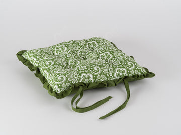 Frill Cushion - Lace Dark Olive