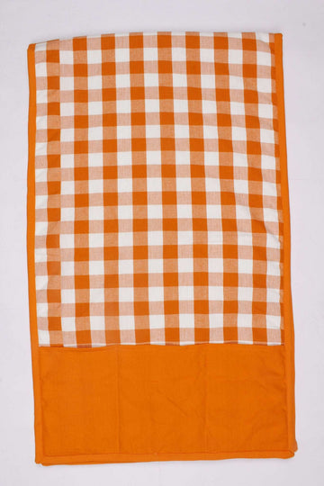Fridge Cover - Block Check Orange