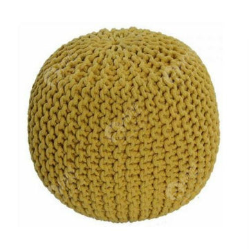 Knitted Pouffe Yellow