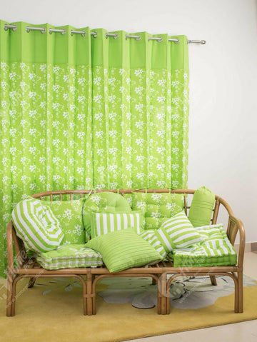 Curtains - Wind Flower Green