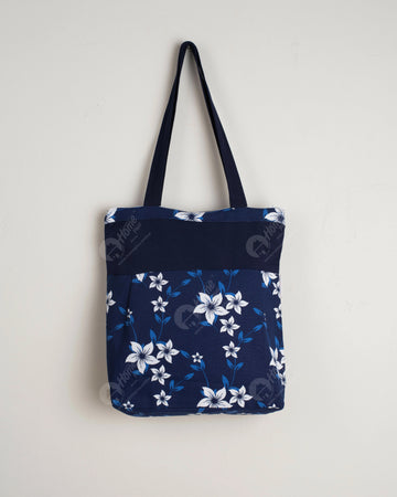 Shopping Bag - Wind Flower Navy