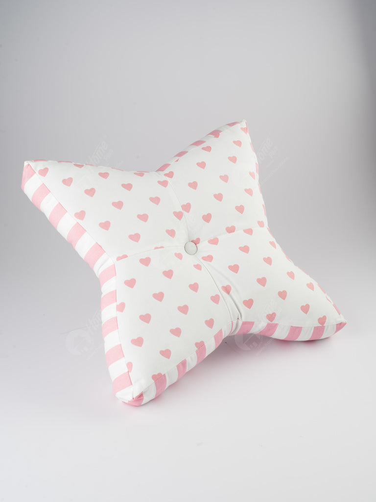 Star  Cushion - Large Hearts Pink
