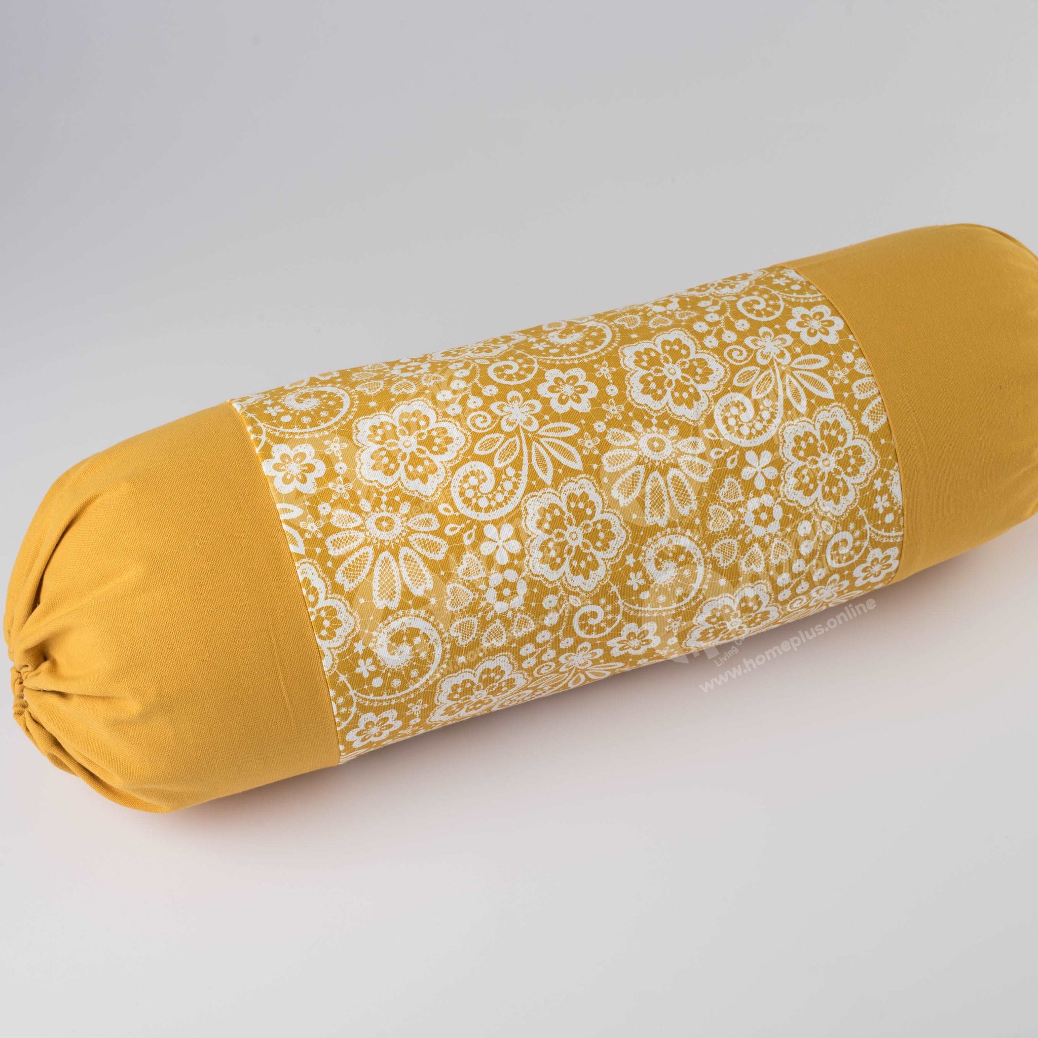 Bolster Cover - Lace Mustard