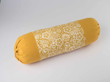 Bolster Cover - Lace Mustard
