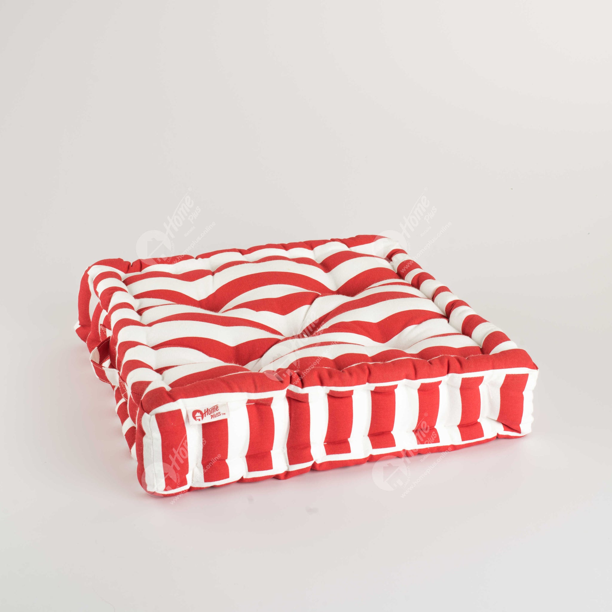 Floor Cushion - Thick Stripe Red