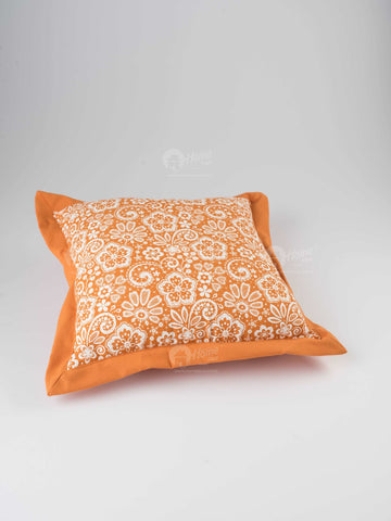 Flange Cushion - Lace Burnt Orange