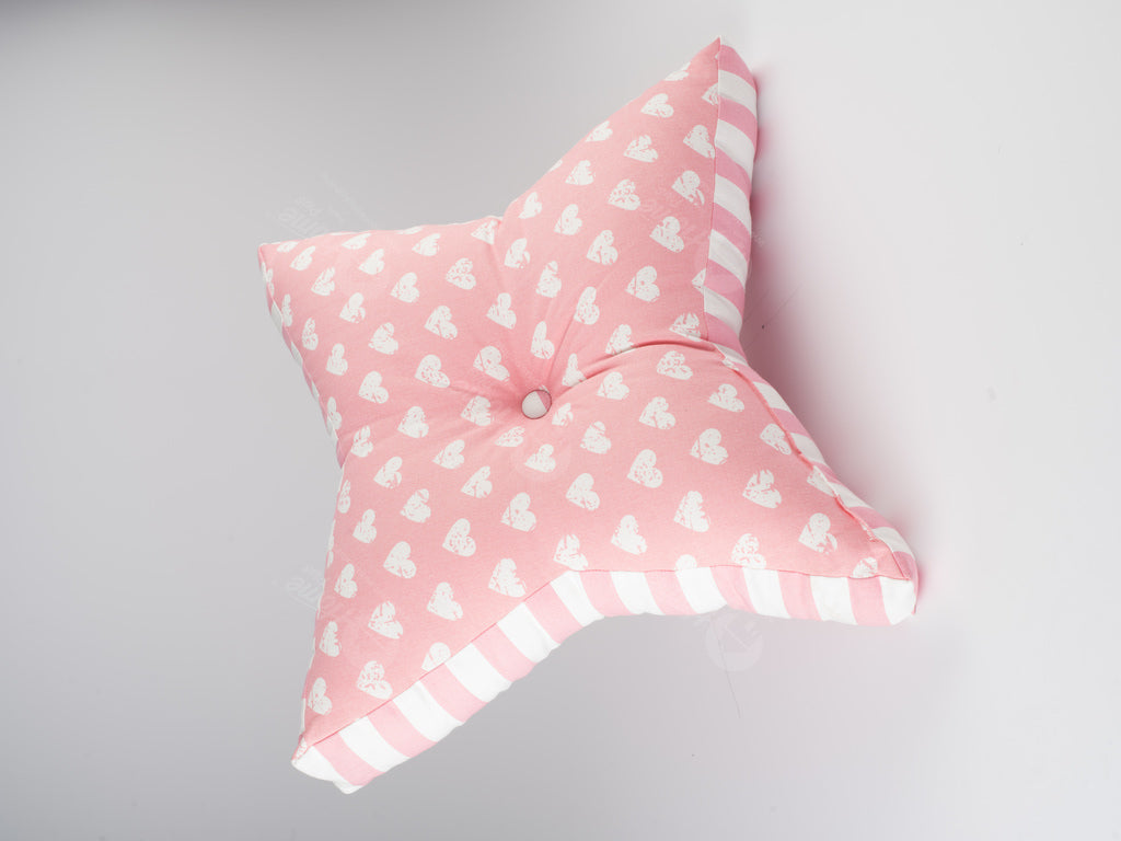 Star Floor Cushion - Heart Pro Pink