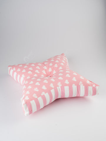 Star Floor Cushion - Heart Pro Pink