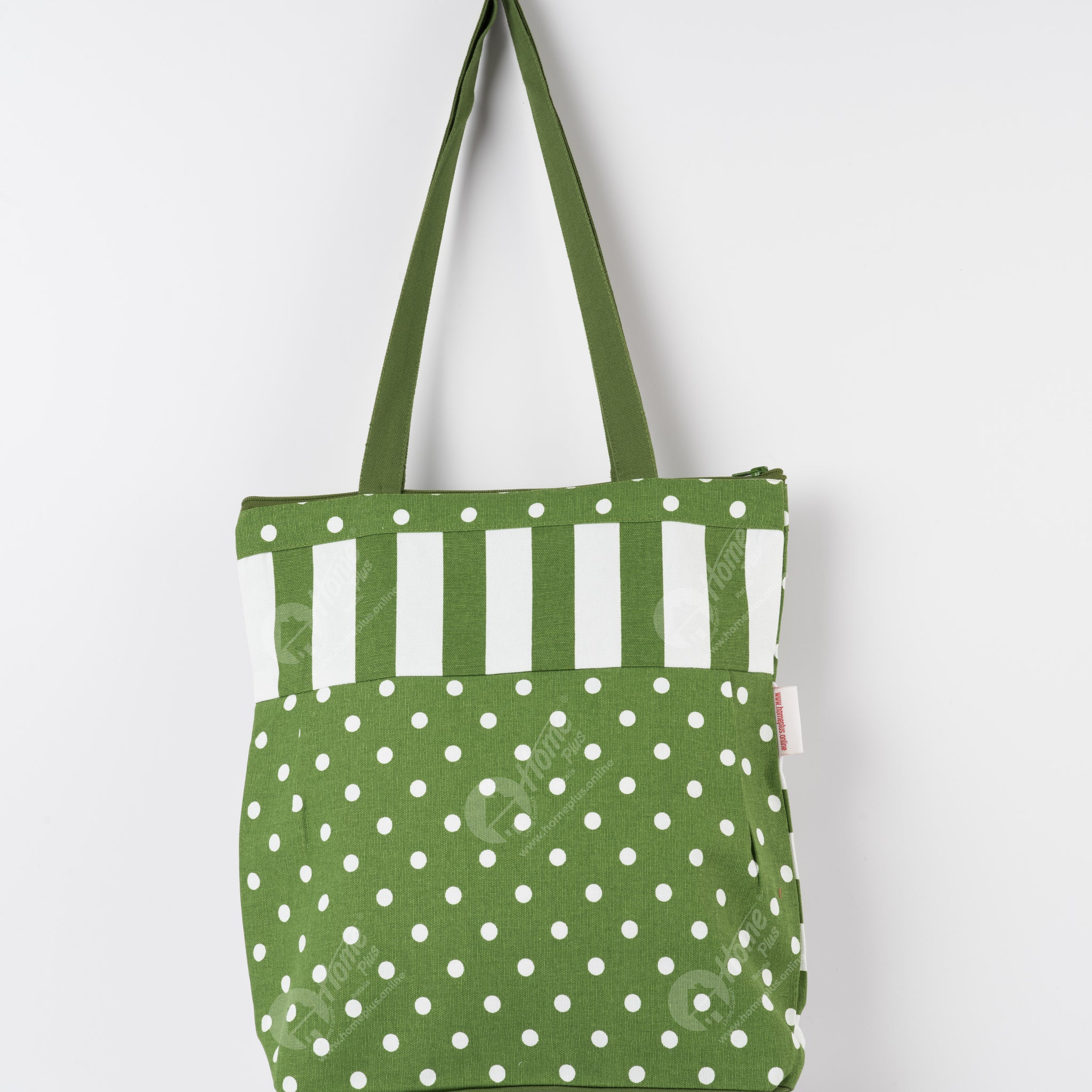Shopping Bag - Polka Dot Dark Olive