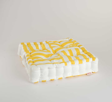 Floor Cushion - Thick Stripe Yellow J