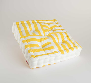 Floor Cushion - Thick Stripe Yellow J