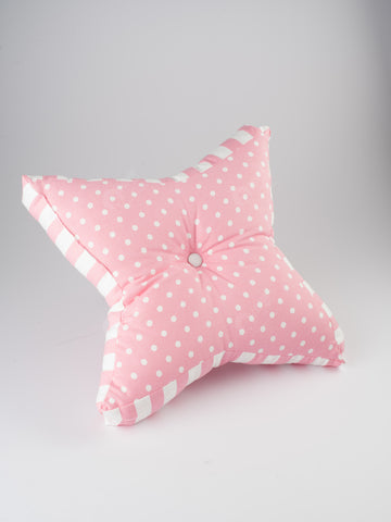 Star Floor Cushion - Polka Dot Pink