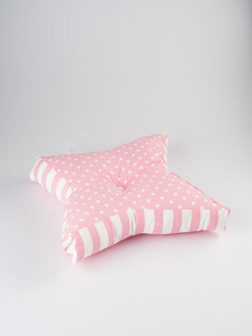 Star Floor Cushion - Polka Dot Pink