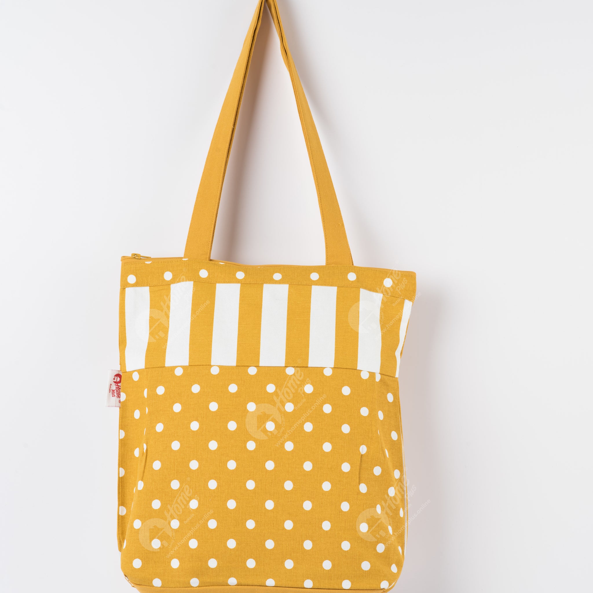 Shopping Bag - Polka Dot Mustard
