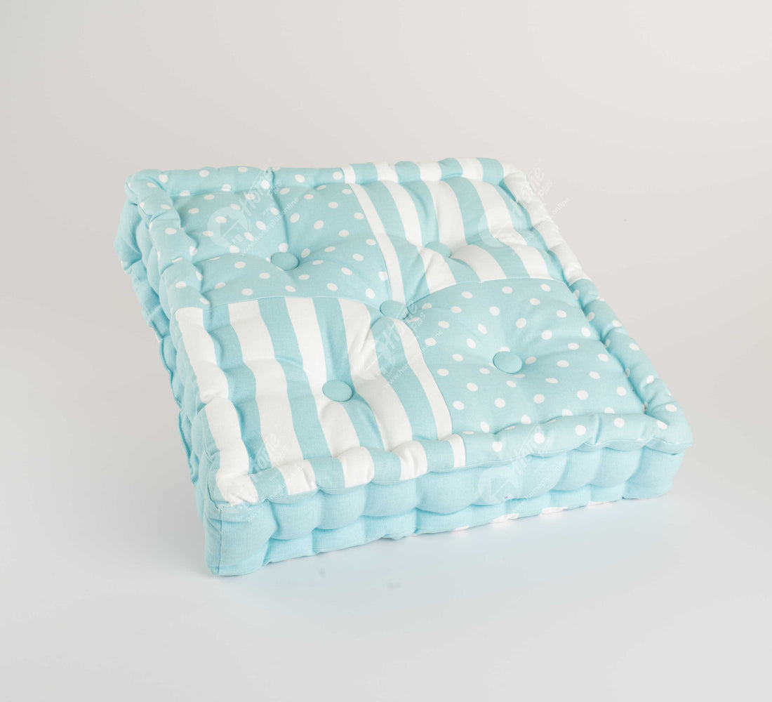 Floor Cushion - Polka Dot Blue