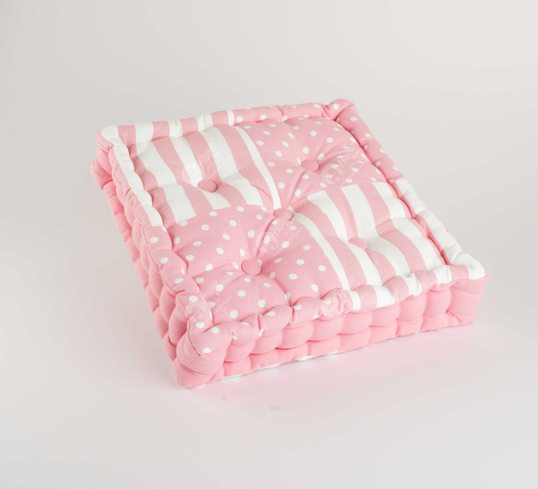 Floor Cushion - Polka Dot  Pink