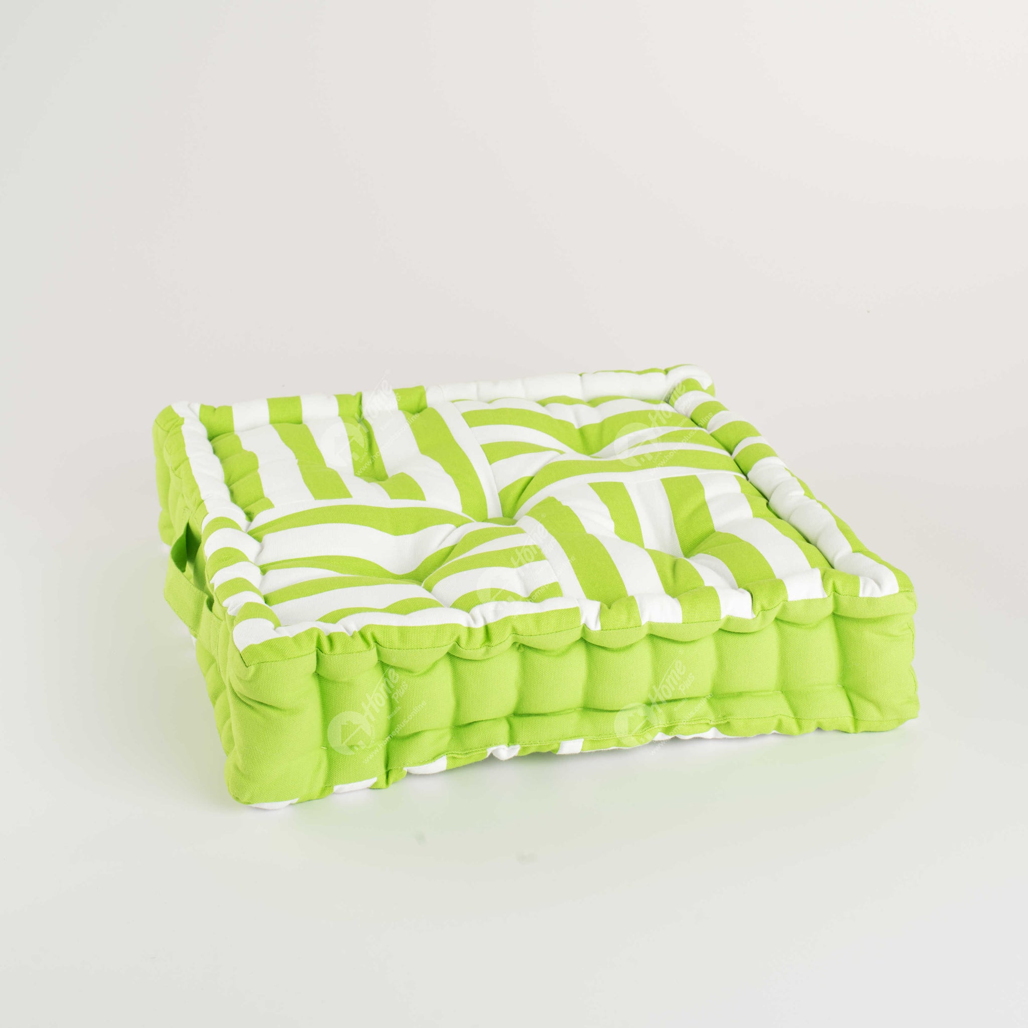 Floor Cushion - Thick Stripe Green J