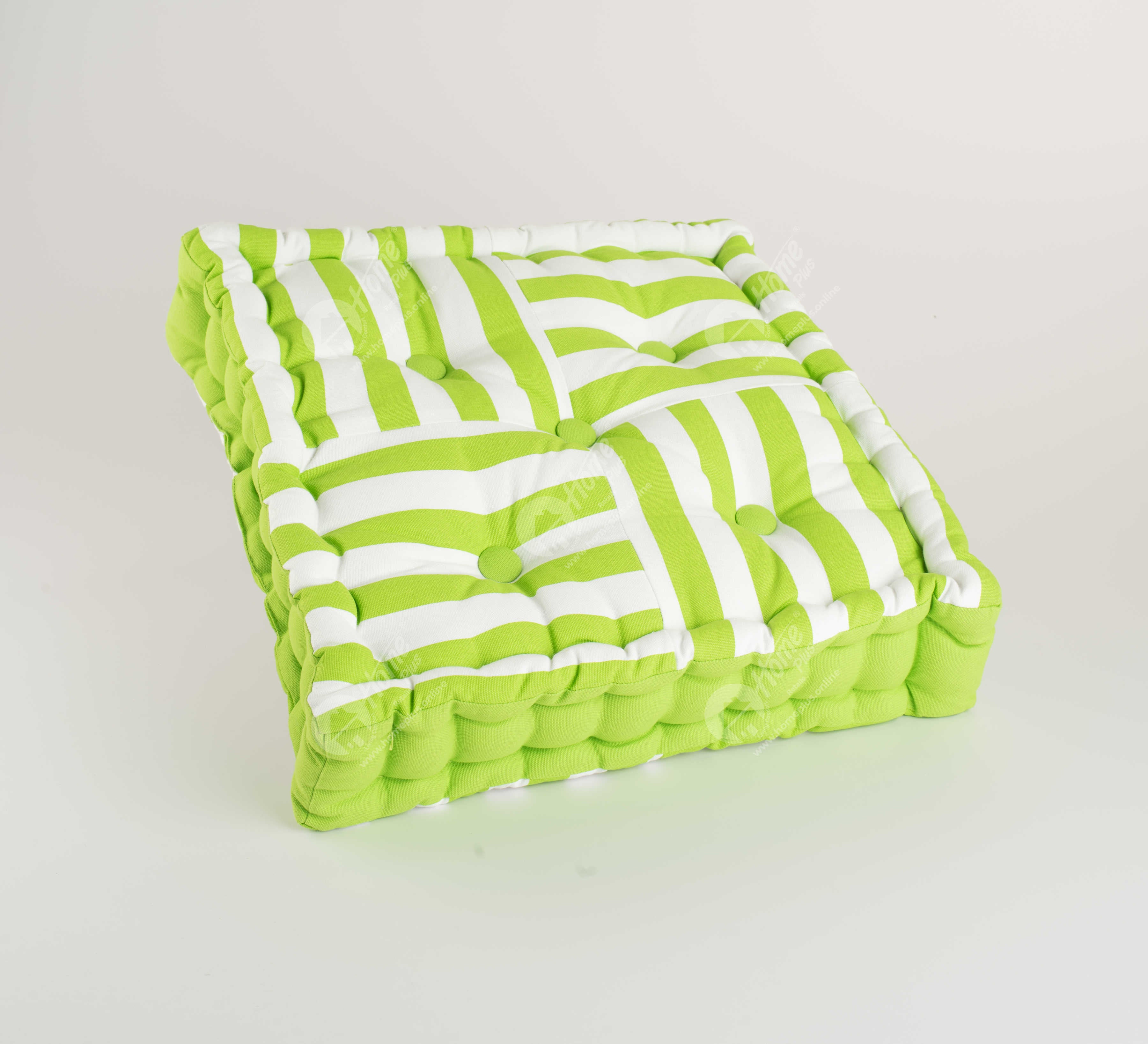 Floor Cushion - Thick Stripe Green J