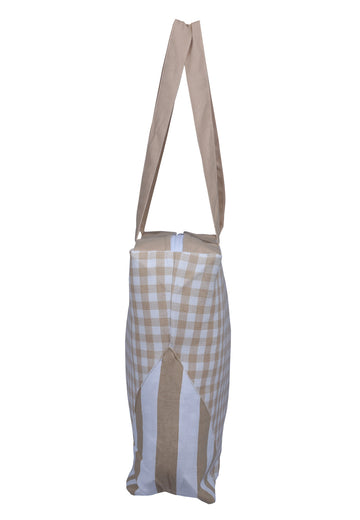 Handbag - Gingham Check Beige