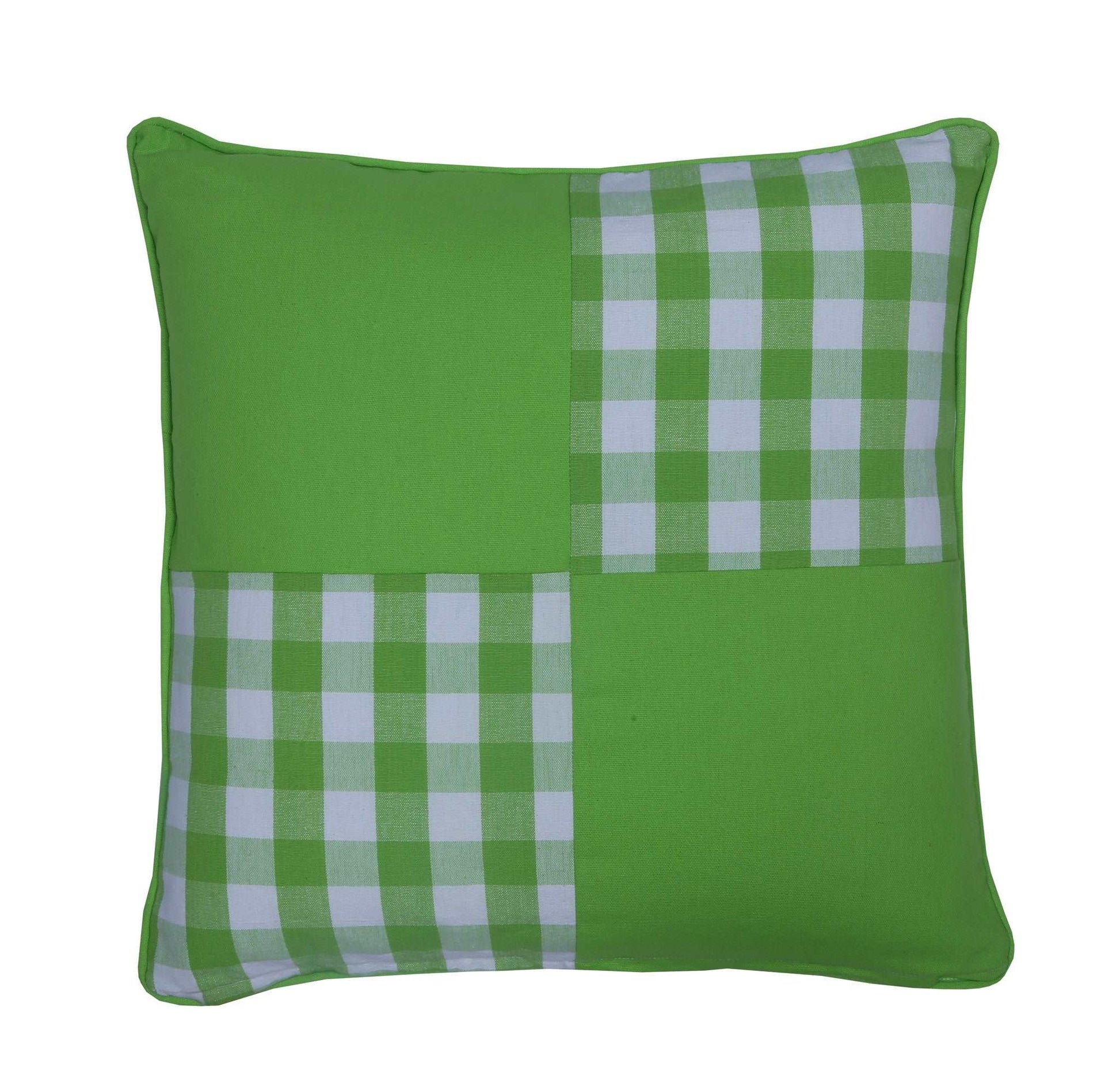 Cushion Cover - Block Check Green Joint