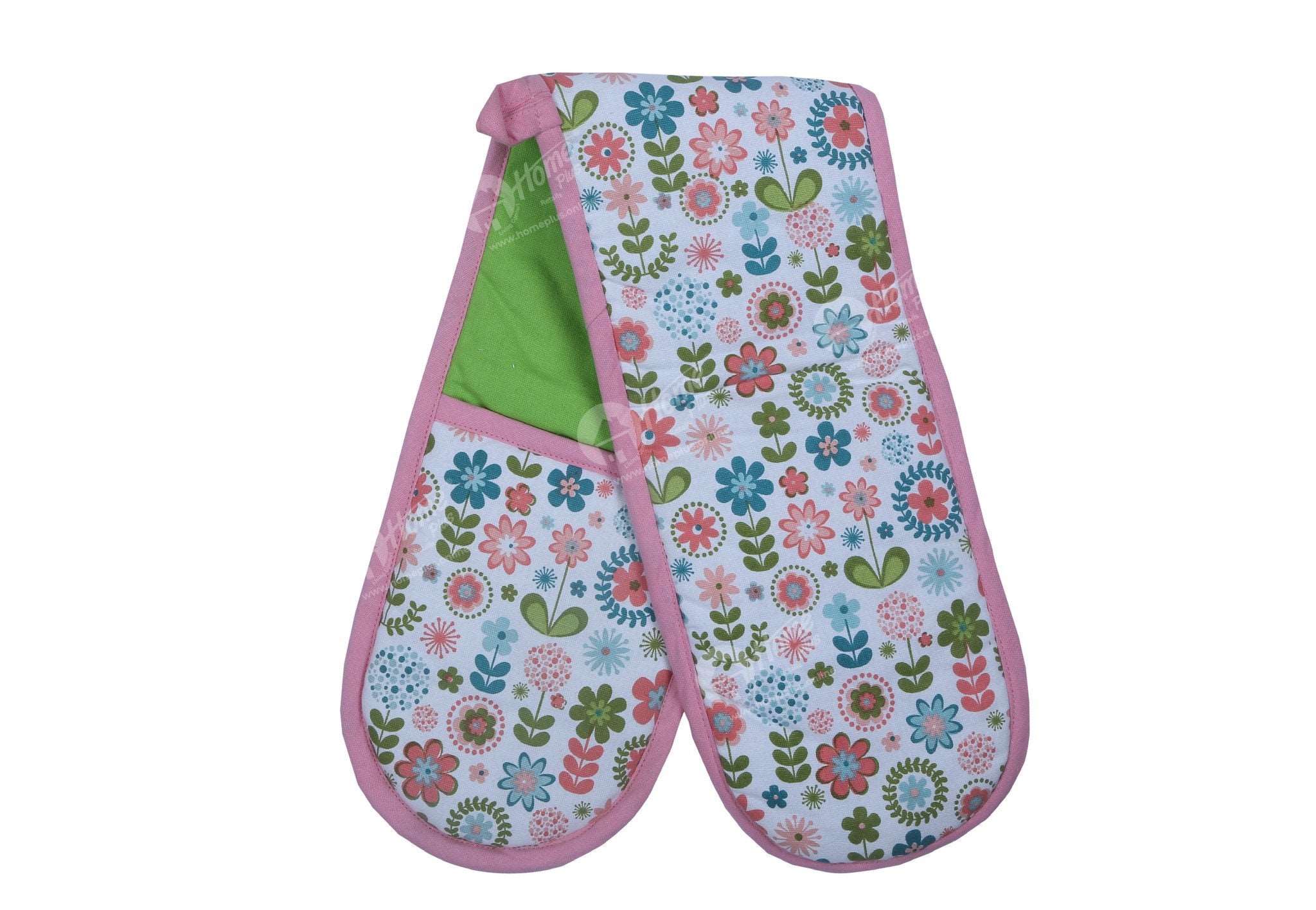 Double Oven Gloves - Retro Flowers