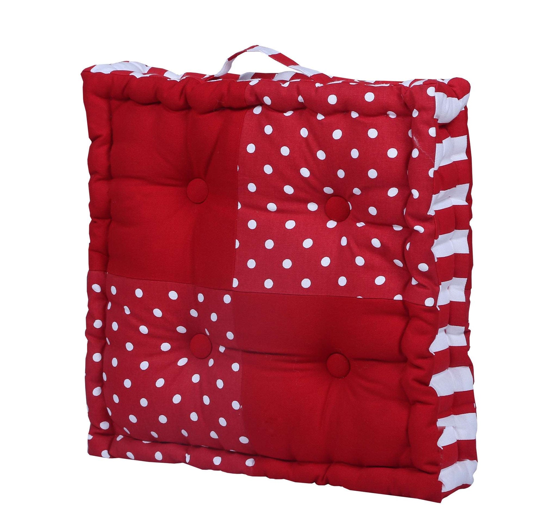 Floor Cushion - Polka Dot Red Joint