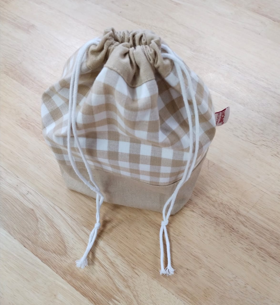 Gift Bag - Gingham Check Beige
