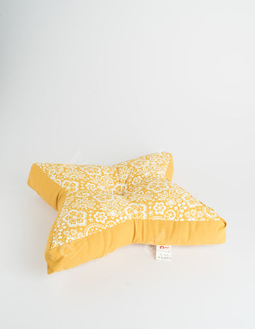 Floor cushion S - Lace Mustard